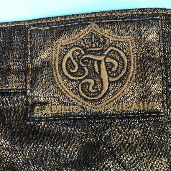 Size 6 X 29.5 Cambio Jeans Women’s Golden Brown Shimmery Luxurious Flattering TN - Picture 2 of 15